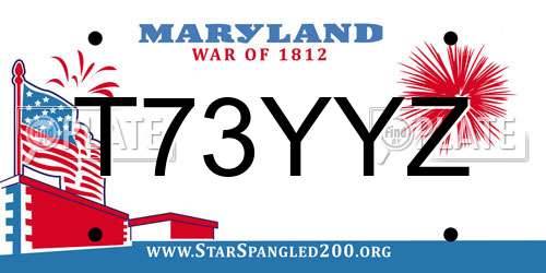 T73YYZ Maryland License Plate