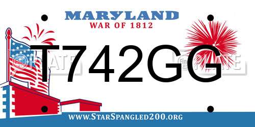 T742GG Maryland License Plate