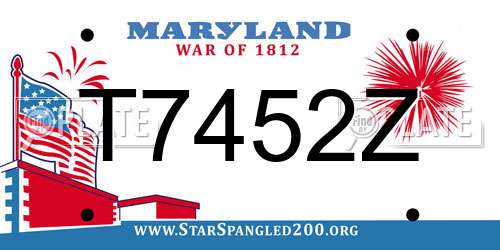 T7452Z Maryland License Plate