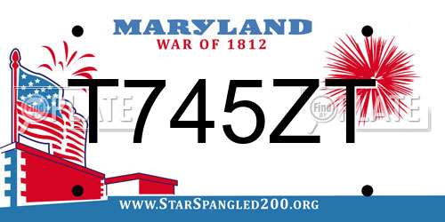 T745ZT Maryland License Plate