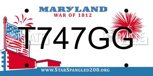 T747GG Maryland License Plate