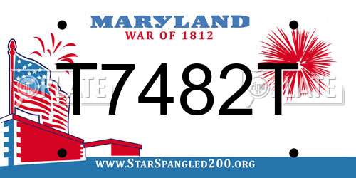 T7482T Maryland License Plate