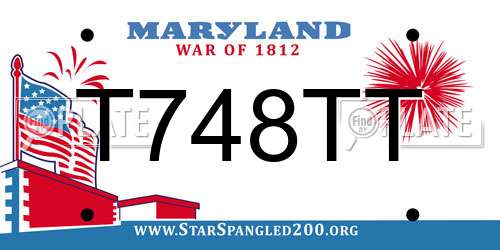 T748TT Maryland License Plate
