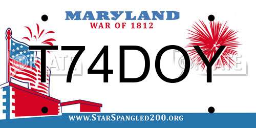 T74DOY Maryland License Plate