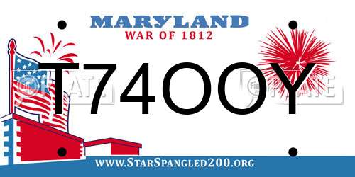 T74OOY Maryland License Plate