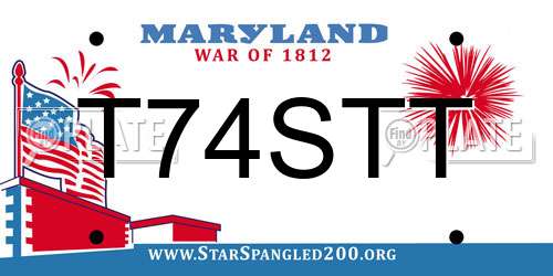 T74STT Maryland License Plate