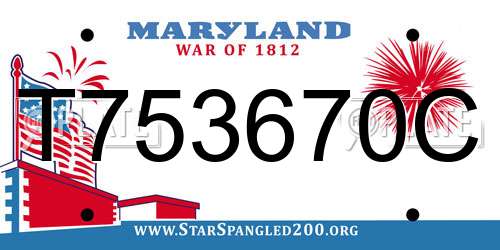 T753670C Maryland License Plate