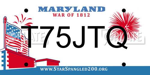T75JTQ Maryland License Plate