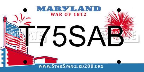 T75SAB Maryland License Plate