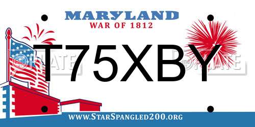 T75XBY Maryland License Plate
