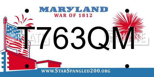T763QM Maryland License Plate