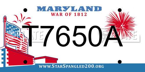 T7650A Maryland License Plate