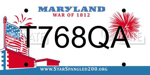 T768QA Maryland License Plate