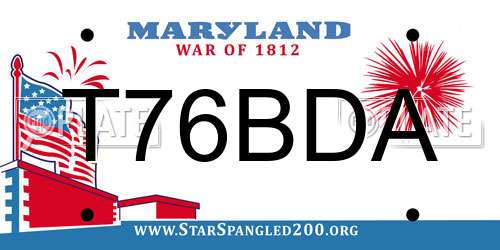 T76BDA Maryland License Plate