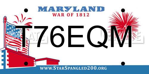 T76EQM Maryland License Plate
