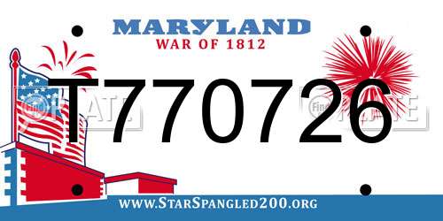 T770726 Maryland License Plate