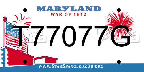 T77077G Maryland License Plate