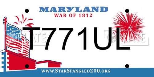 T771UL Maryland License Plate