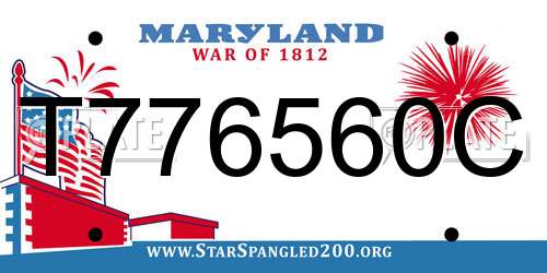 T776560C Maryland License Plate
