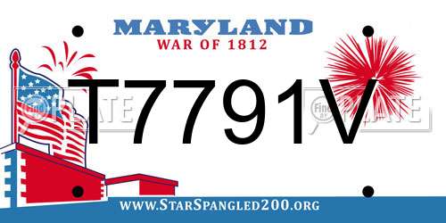 T7791V Maryland License Plate