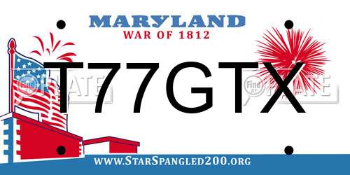 T77GTX Maryland License Plate