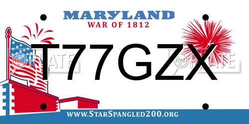 T77GZX Maryland License Plate