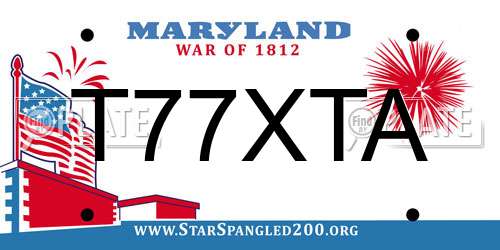 T77XTA Maryland License Plate