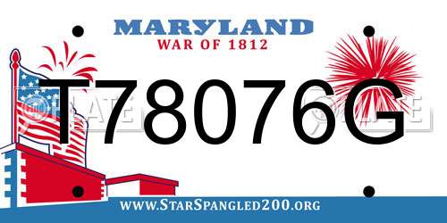 T78076G Maryland License Plate
