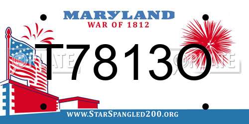 T7813O Maryland License Plate