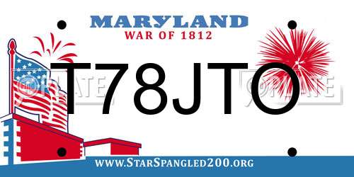T78JTO Maryland License Plate