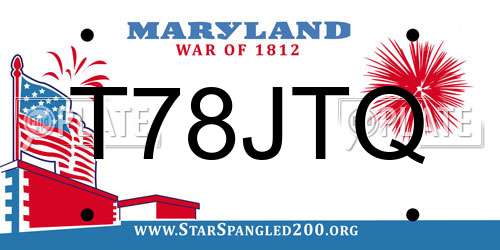 T78JTQ Maryland License Plate