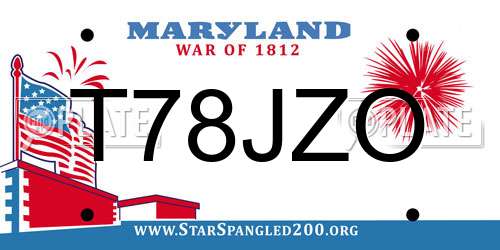 T78JZO Maryland License Plate