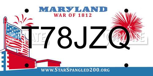 T78JZQ Maryland License Plate