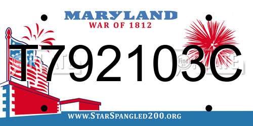 T792103C Maryland License Plate