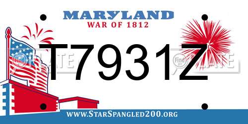 T7931Z Maryland License Plate