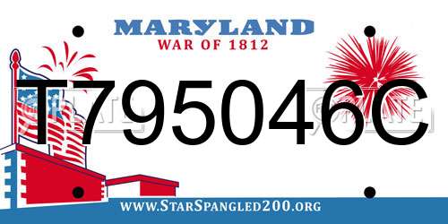 T795046C Maryland License Plate