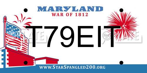T79EIT Maryland License Plate