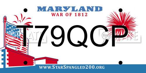 T79QCP Maryland License Plate