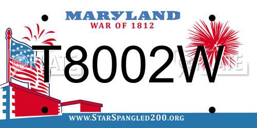 T8002W Maryland License Plate