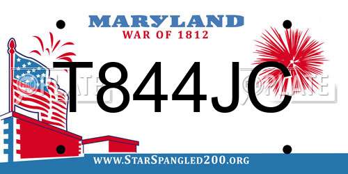 T844JC Maryland License Plate