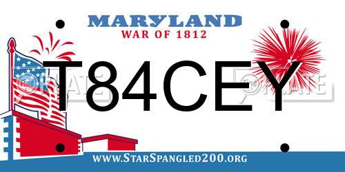 T84CEY Maryland License Plate