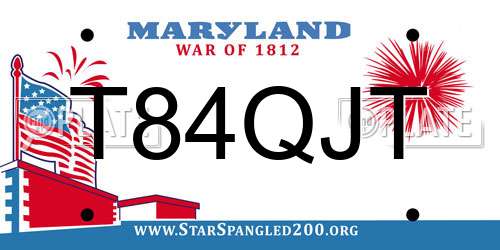 T84QJT Maryland License Plate