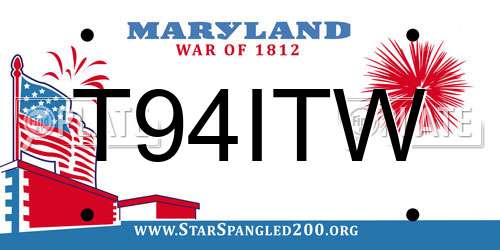 T94ITW Maryland License Plate