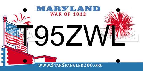 T95ZWL Maryland License Plate