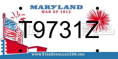 T9731Z Maryland License Plate