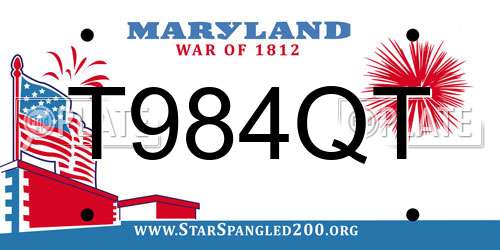 T984QT Maryland License Plate