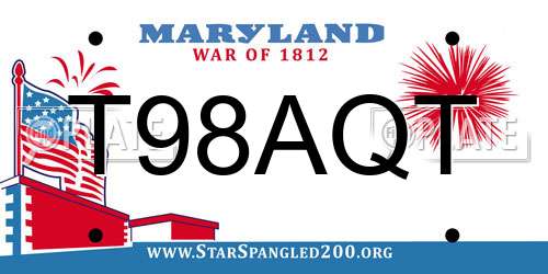 T98AQT Maryland License Plate