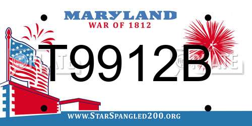 T9912B Maryland License Plate