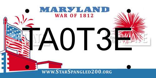 TA0T3E Maryland License Plate