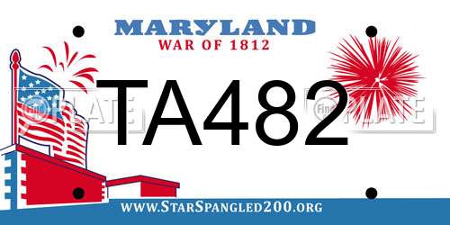 TA482 Maryland License Plate
